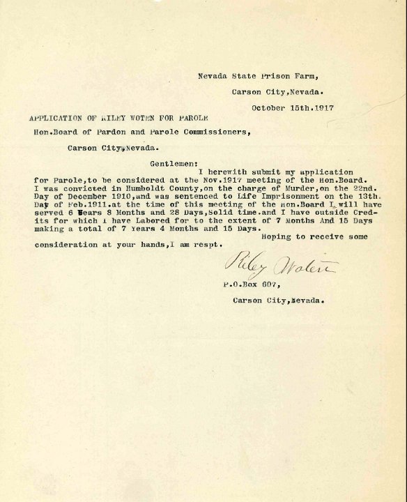 the riley woten story letter of recommendation for parole board