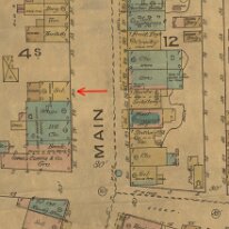 1886 SANBORN  1886 Sanborn Fire Map showing Saloon
