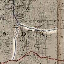 master-gmd-gmd430-g4301-g4301p-rr003600  Excerpt of a 1882 G.W.& C.B. Colton & Co. map allegedly showing the California & Nevada Railroad (in red) and its extensions and connections-- which, as far as I can tell, include two railroads heading south and east from Eureka that never existed.