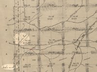 PLATa  CLose up of 1880-ish plat showing Junction House and Five Mile House, with red dot at location of Fletcher Station