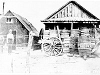 FRENCHMAN-CCM-1910-PH323-3  Courtesy the Churchill County Museum. A very early photo showing the Frenchman himself standing in front, wearing hat. Water was hauled from the Lucky Boy Spring about eleven miles south.