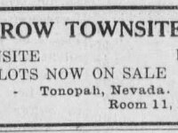 Tonopah Bonanza 1906 10 30 4  Ad for the townsite company published in the Tonopah Bonanza, October 30, 1906