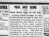 The Pioche Record 1872 09 01 2  Article (on right) in  Ely Tri-Weekly Record , dated 1872, talking about post office in Montgomery.