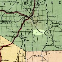 1919 Excerpt from 1919 Nevada State road map