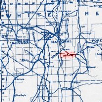 1922 Excerpt from 1922 Nevada State road map