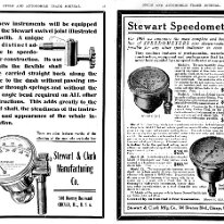 1909stewartwarnercycleandautomobiletradejournal A Stewart & Clark (later Stewart-Warner) advertisement from 1909