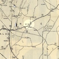 1933HwyMap.001 Warm Springs first appeared on the state road map in 1933