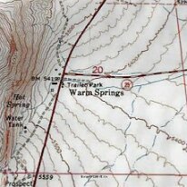 Screenshot 2025-05-17 104150 USGS map showing the trailer park on the east side of the highway